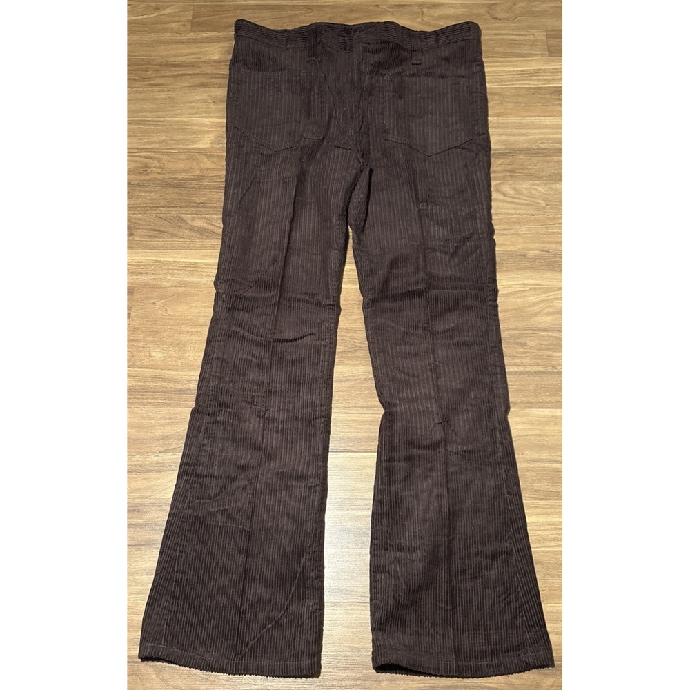 Unbranded Mens Brown Corduroy Pants 36x32 Straight Leg Casual Trousers